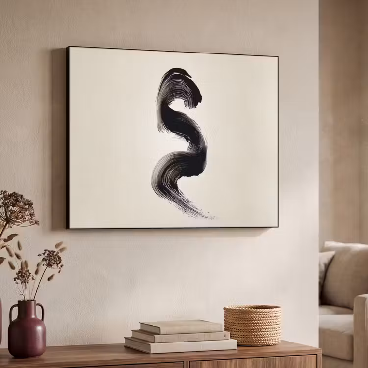 Art Frame - Penseelstreek - Zwart - Minimalistisch — 4