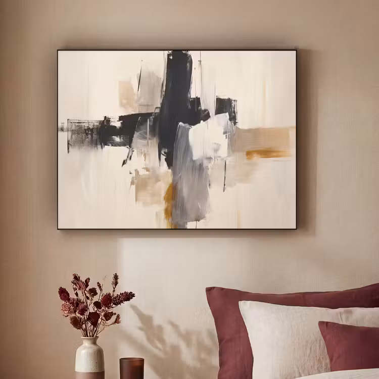 Art Frame - Penseelstreken - Ruw - Abstract - Beige — 2