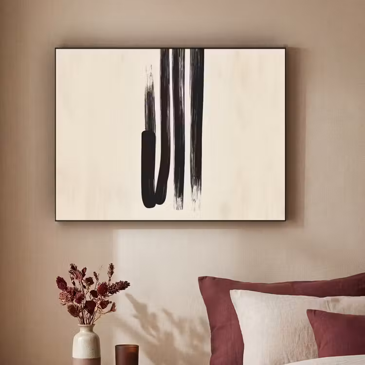 Art Frame - Penseelstreken - Verticaal - Zwart — 2