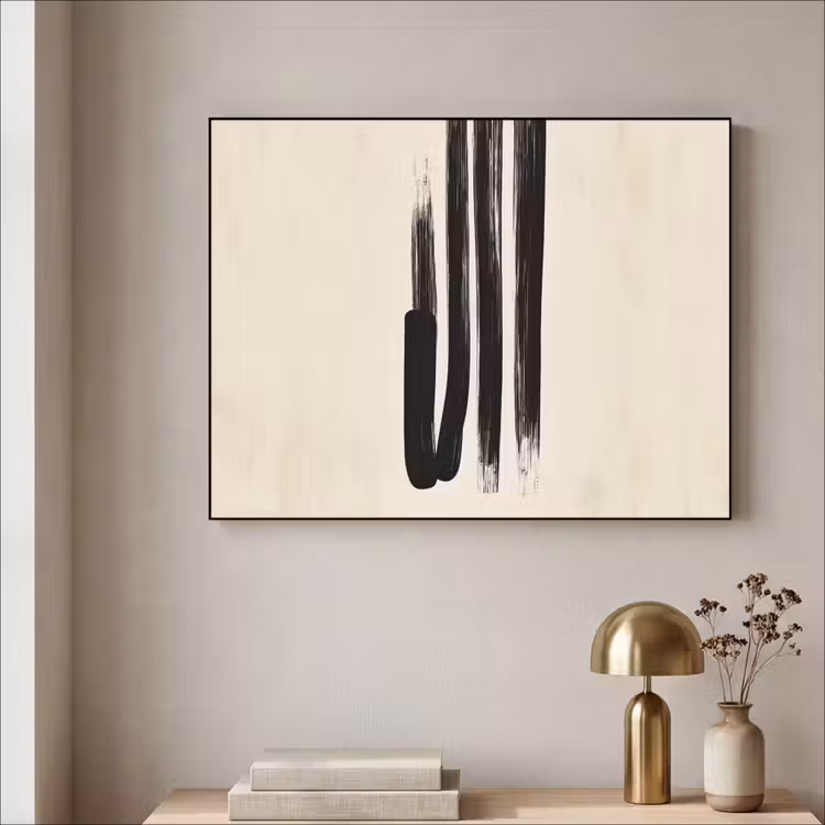 Art Frame - Penseelstreken - Verticaal - Zwart — 3