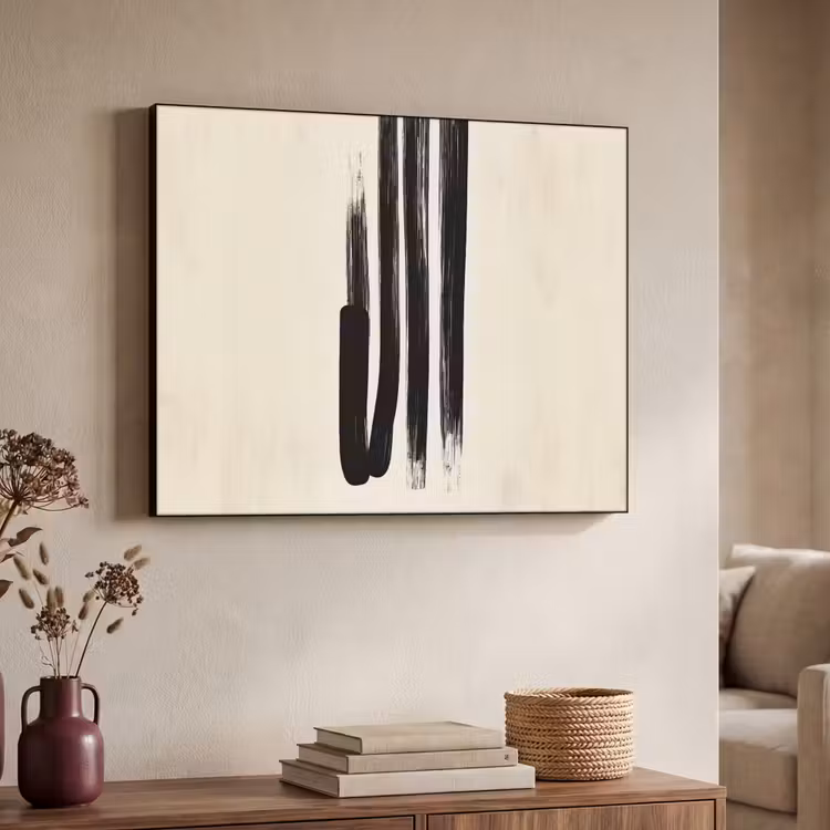 Art Frame - Penseelstreken - Verticaal - Zwart — 4