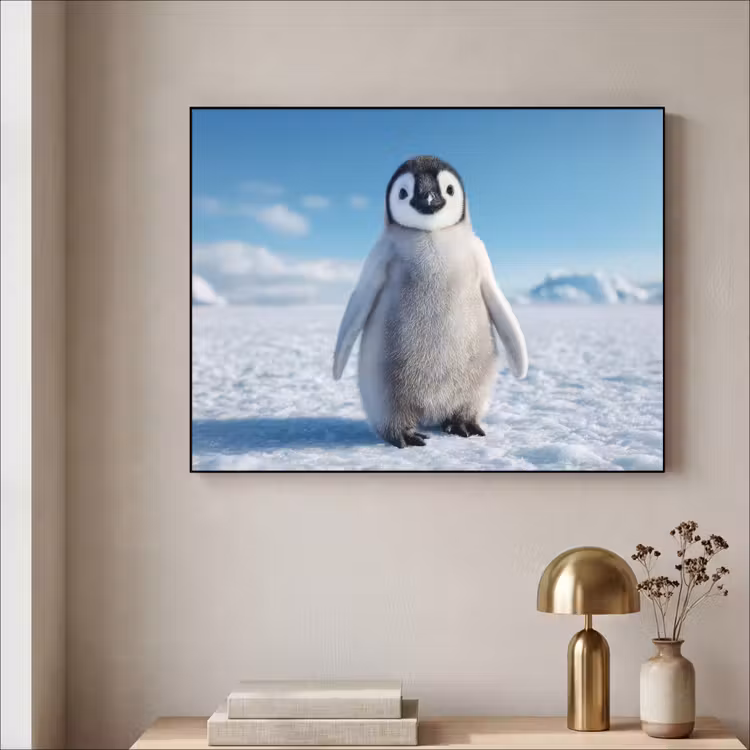 Art Frame - Pinguïn - Sneeuw - Landschap - Wit — 3