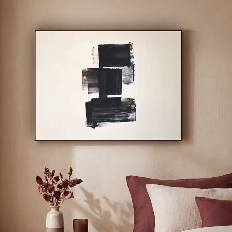 Art Frame - Rechthoeken - Penseelstreken - Abstract - Zwart — 2