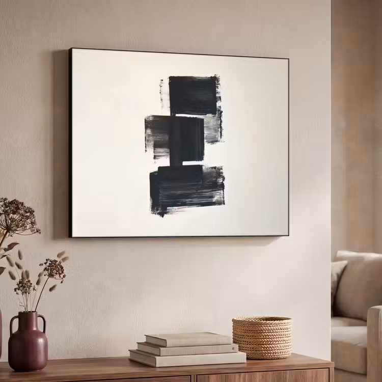 Art Frame - Rechthoeken - Penseelstreken - Abstract - Zwart — 4