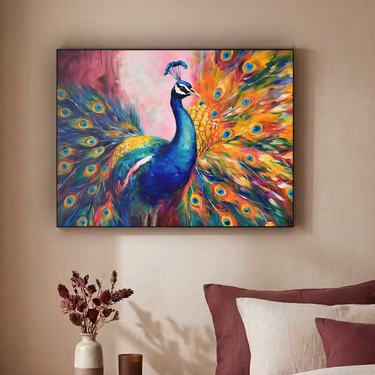 Art Frame - Pauw - Dieren - Schilderij - Regenboog — 2