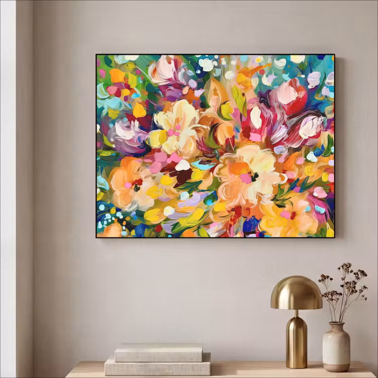 Art Frame - Schilderij - Olieverf - Bloemen - Regenboog — 3