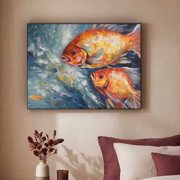 Art Frame - Vissen - Water - Dieren - Kunst - Olieverf — 2