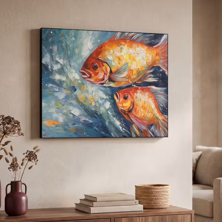Art Frame - Vissen - Water - Dieren - Kunst - Olieverf — 4