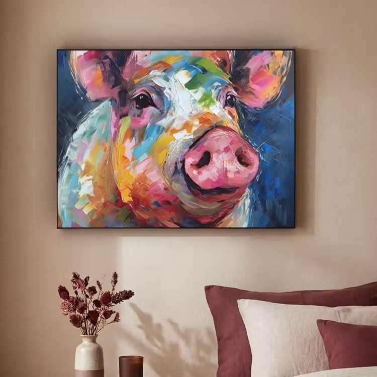 Art Frame - Varken - Olieverf - Dieren - Kunst — 2