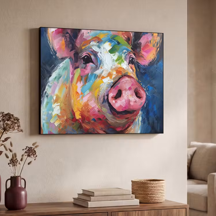 Art Frame - Varken - Olieverf - Dieren - Kunst — 4