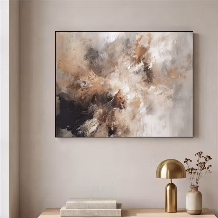 Art Frame - Verf - Abstract - Beige - Kunst — 3