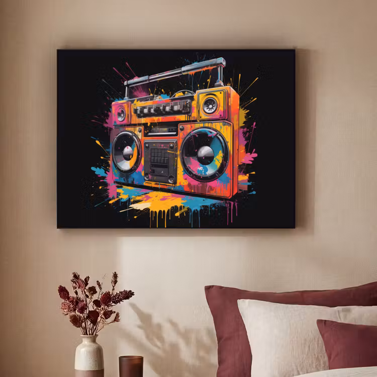 Art Frame - Radio - Graffiti - Box - Kleuren - Zwart — 2