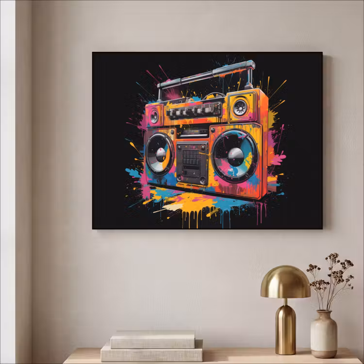 Art Frame - Radio - Graffiti - Box - Kleuren - Zwart — 3