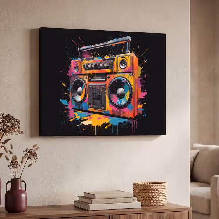 Art Frame - Radio - Graffiti - Box - Kleuren - Zwart — 4