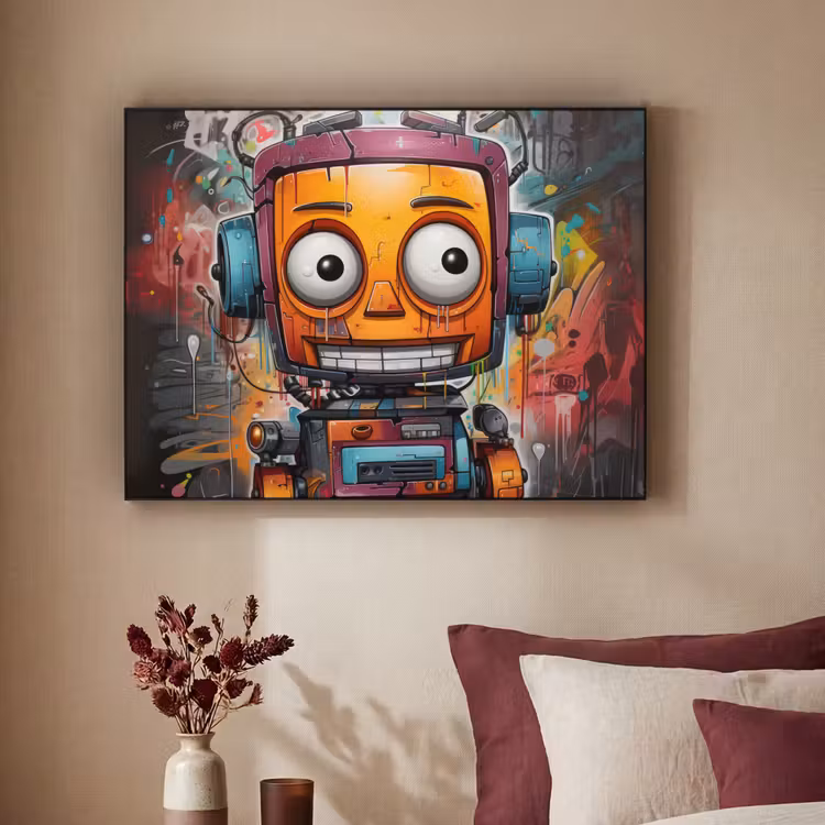 Art Frame - Robot - Graffiti - Oranje - Kleuren — 2
