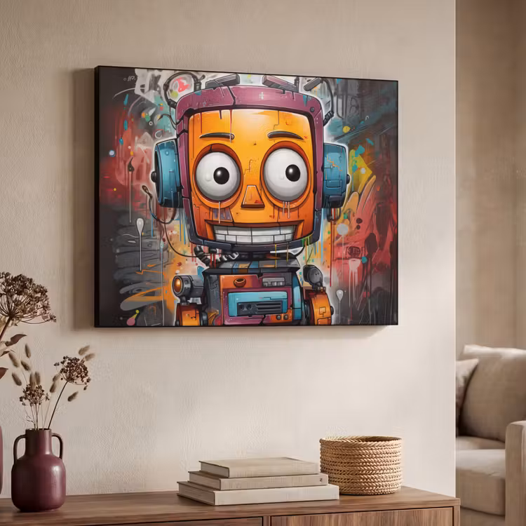 Art Frame - Robot - Graffiti - Oranje - Kleuren — 4