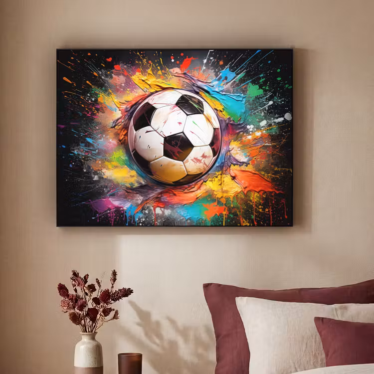 Art Frame - Voetbal - Verf - Kleuren - Zwart - Wit — 2