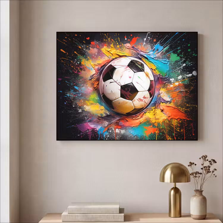 Art Frame - Voetbal - Verf - Kleuren - Zwart - Wit — 3