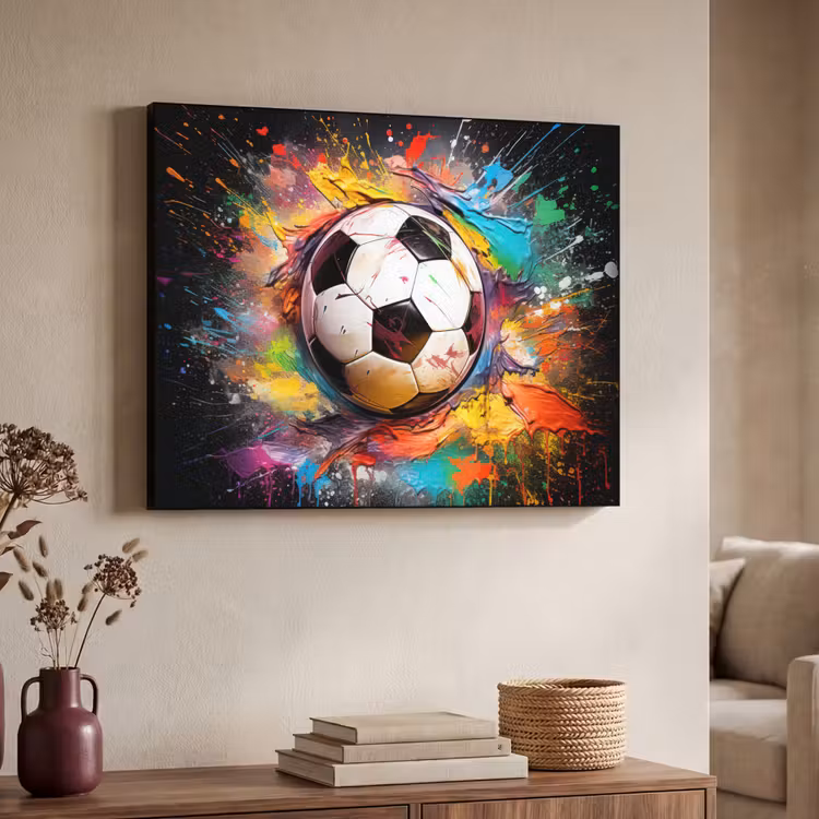 Art Frame - Voetbal - Verf - Kleuren - Zwart - Wit — 4