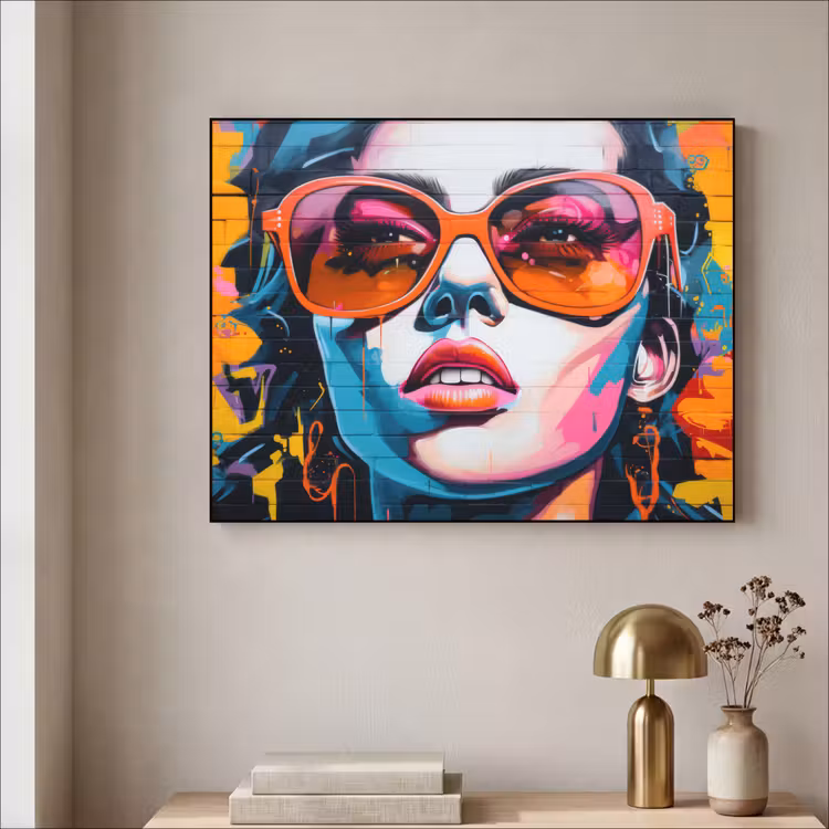 Art Frame - Vrouw - Bril - Kleuren - Graffiti — 3