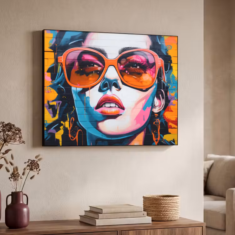 Art Frame - Vrouw - Bril - Kleuren - Graffiti — 4