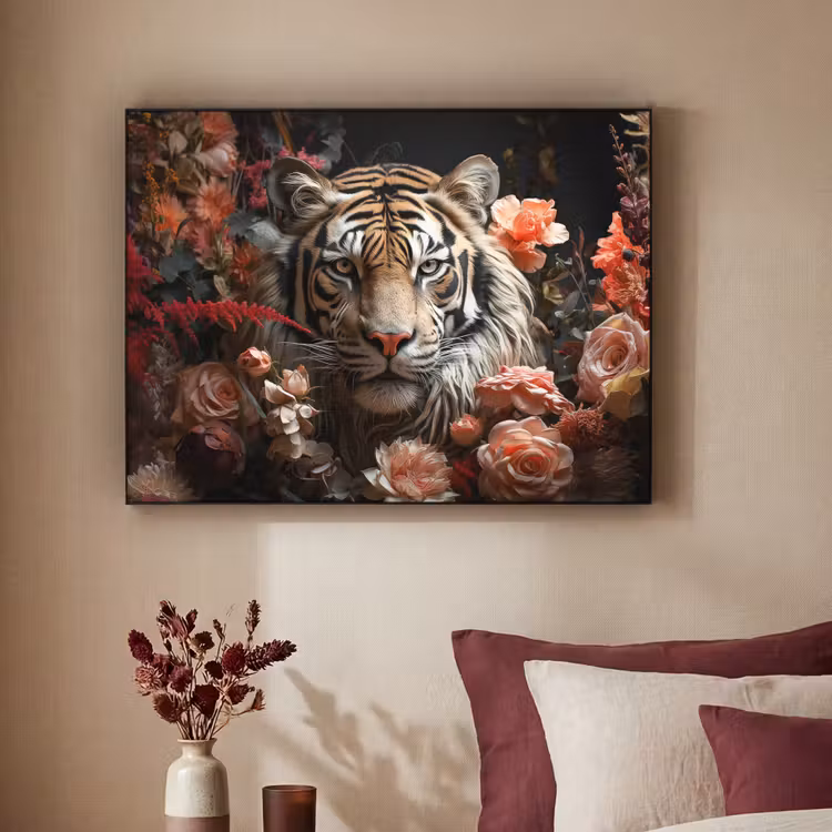 Art Frame - Tijger - Dier - Natuur - Bloemen - Botanisch — 2