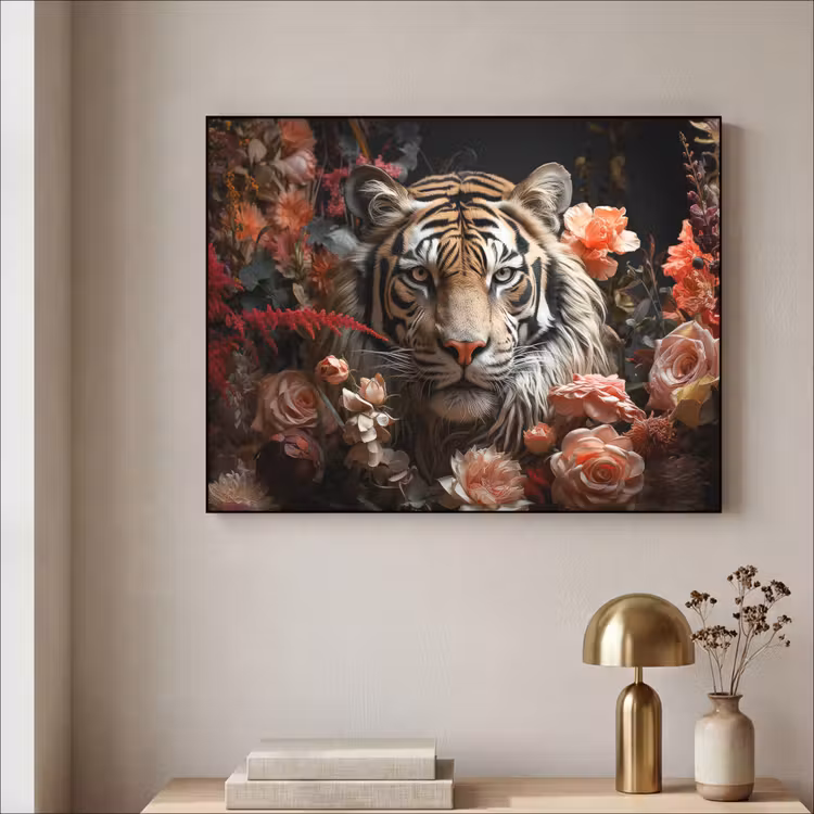 Art Frame - Tijger - Dier - Natuur - Bloemen - Botanisch — 3