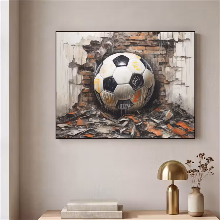 Art Frame - Voetbal - Muur - Zwart - Wit — 3