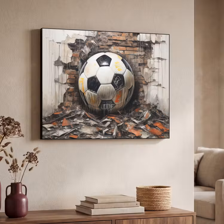 Art Frame - Voetbal - Muur - Zwart - Wit — 4