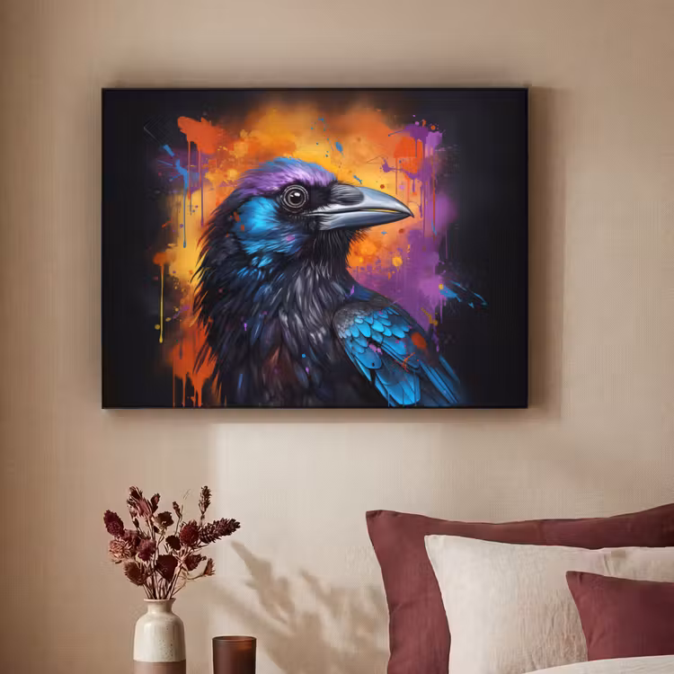 Art Frame - Vogel - Kraai - Graffiti - Zwart - Dieren — 2