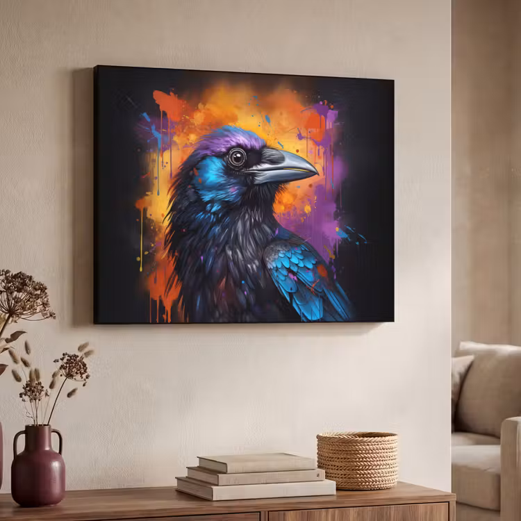 Art Frame - Vogel - Kraai - Graffiti - Zwart - Dieren — 4