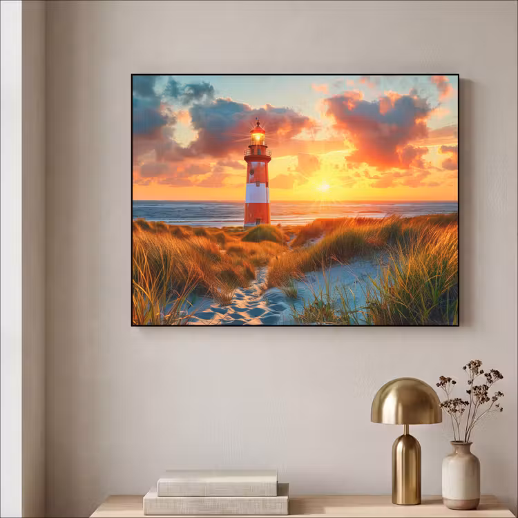 Art Frame - Vuurtoren - Zonsondergang - Duinen - Horizon — 3