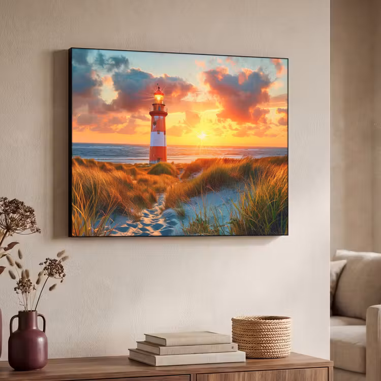 Art Frame - Vuurtoren - Zonsondergang - Duinen - Horizon — 4