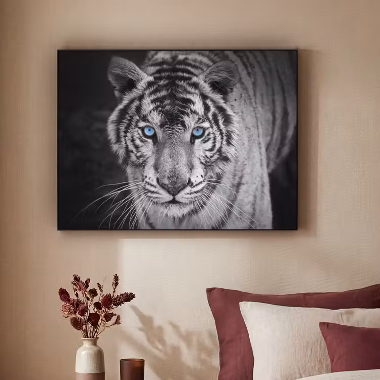 Art Frame - Tijger - Dier - Zwart - Blauw - Modern — 2