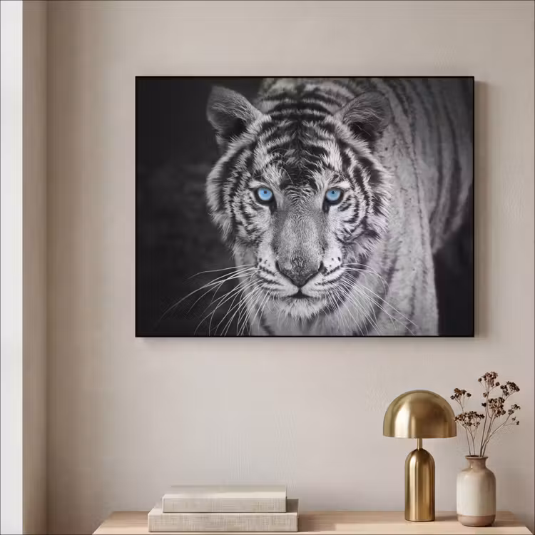 Art Frame - Tijger - Dier - Zwart - Blauw - Modern — 3