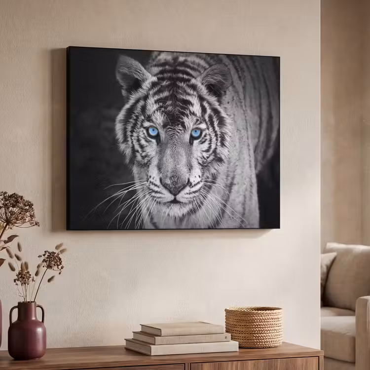 Art Frame - Tijger - Dier - Zwart - Blauw - Modern — 4