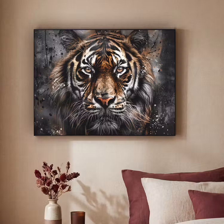 Art Frame - Tijger - Dieren - Portret - Luxe - Zwart — 2