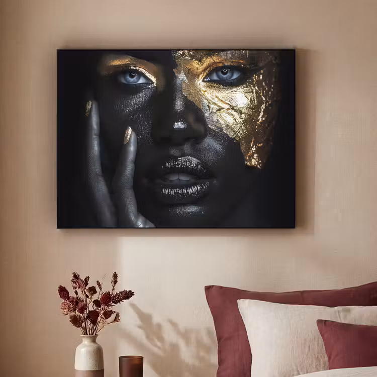 Art Frame - Vrouw - Goud - Portret - Modern - Zwart - Abstract — 2