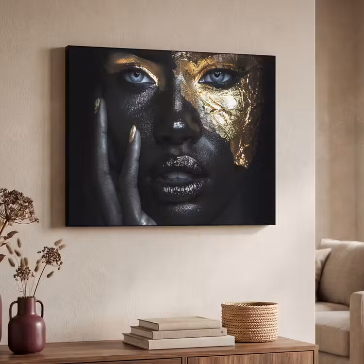 Art Frame - Vrouw - Goud - Portret - Modern - Zwart - Abstract — 4