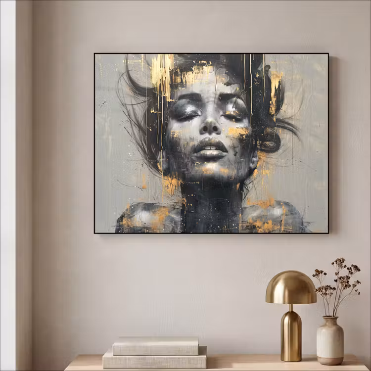 Art Frame - Vrouw - Kunst - Goud - Abstract - Glamour — 3