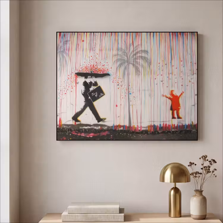 Art Frame - Regen - Graffiti - Man - Banksy Style — 3