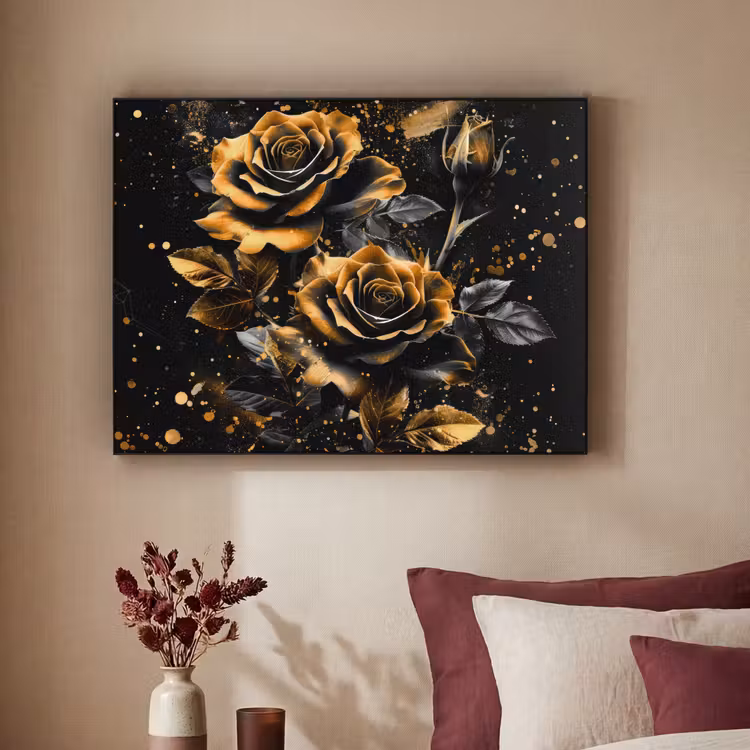 Art Frame - Rozen - Goud - Zwart - Bloemen - Modern — 2
