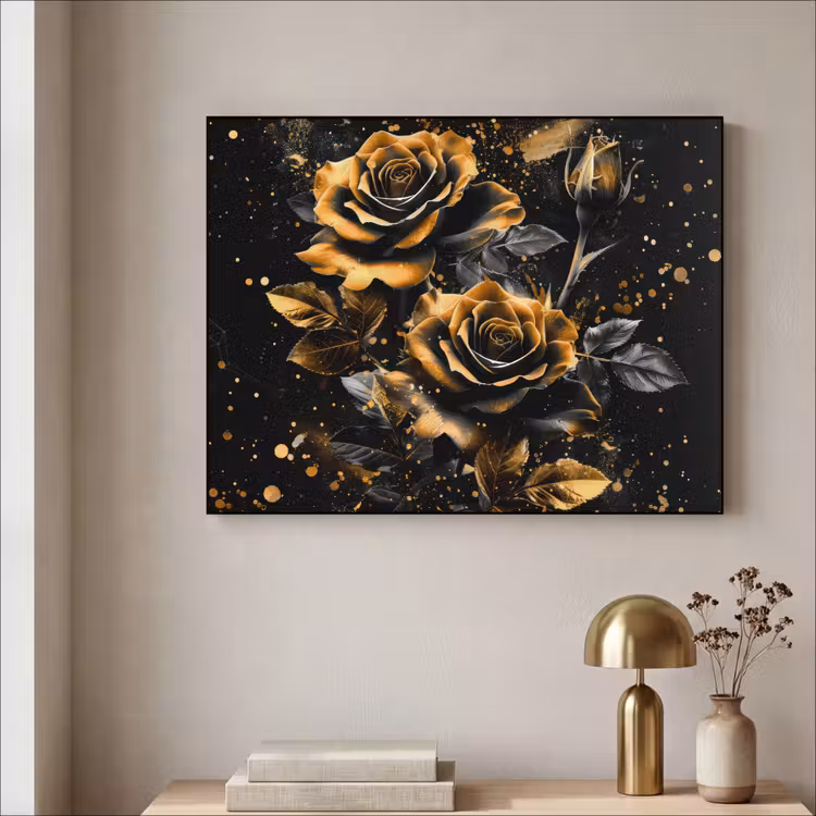 Art Frame - Rozen - Goud - Zwart - Bloemen - Modern — 3
