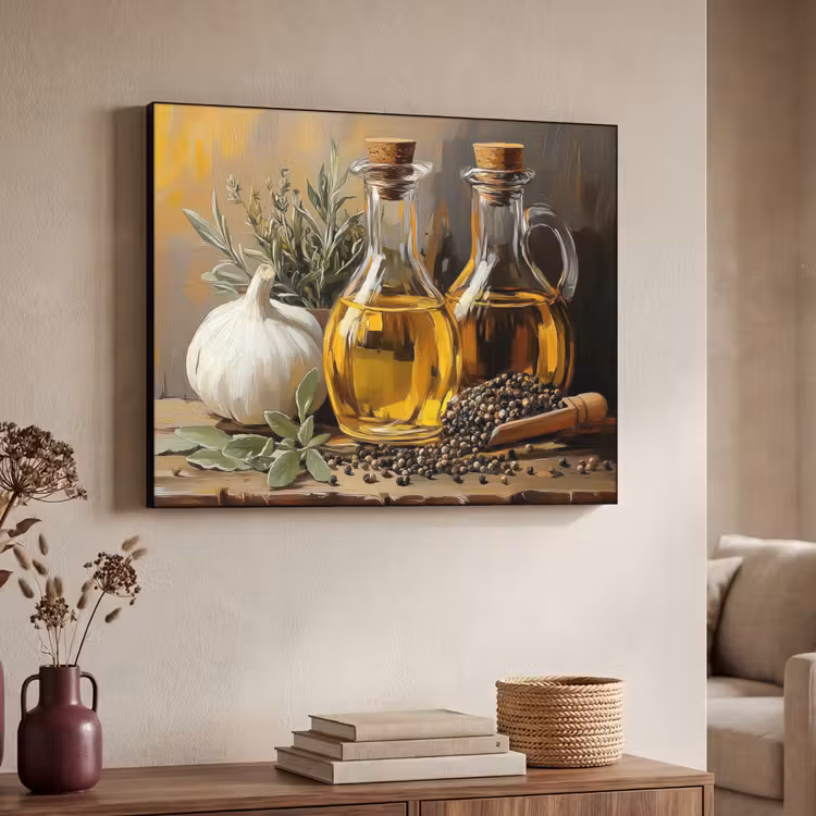 Art Frame - Stilleven - Olijfolie - Knoflook - Kruiden — 4