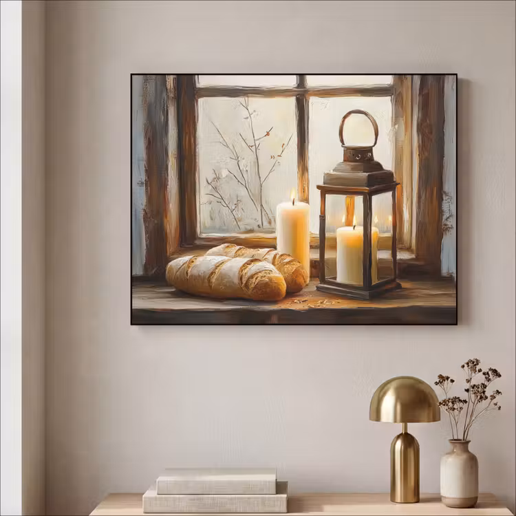 Art Frame - Stilleven - Rustiek - Kaarsen - Broden - Raam — 3