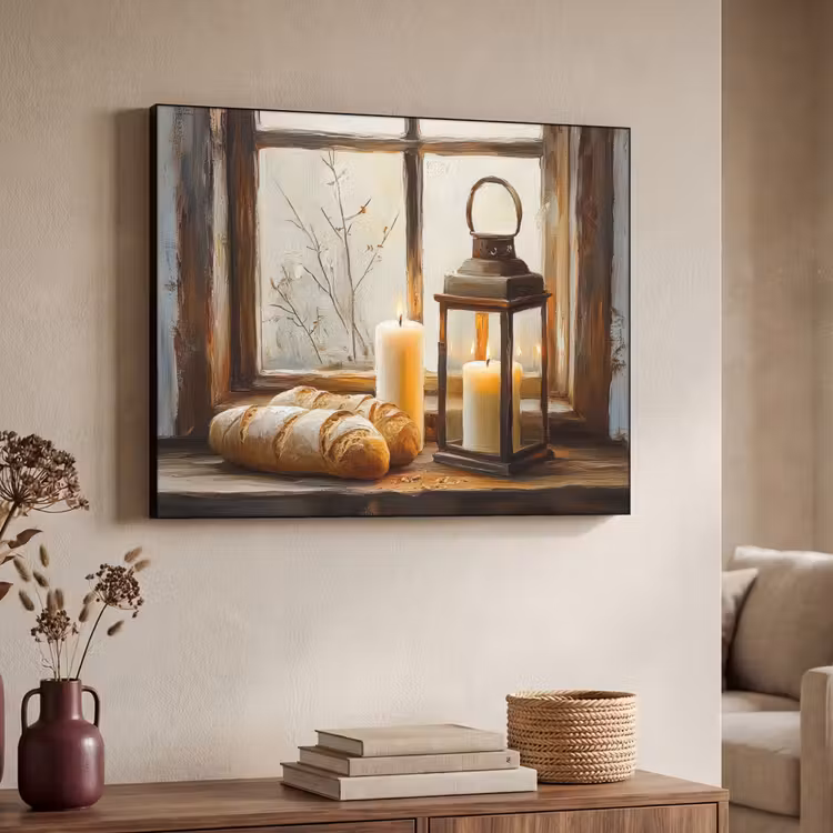 Art Frame - Stilleven - Rustiek - Kaarsen - Broden - Raam — 4