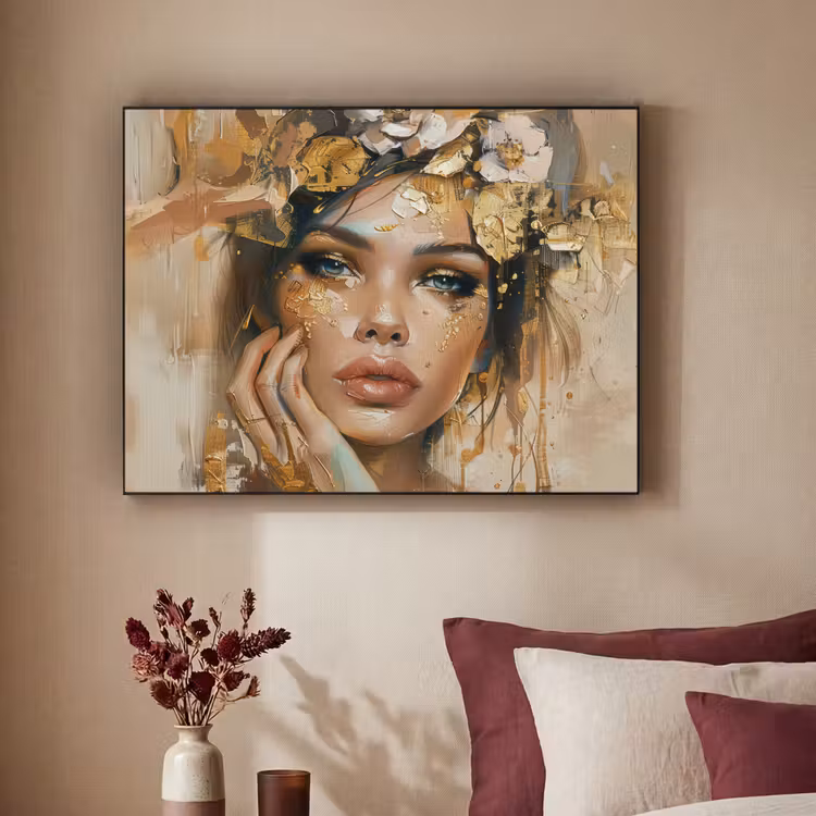 Art Frame - Vrouw - Bloemen  - Goud - Portret — 2