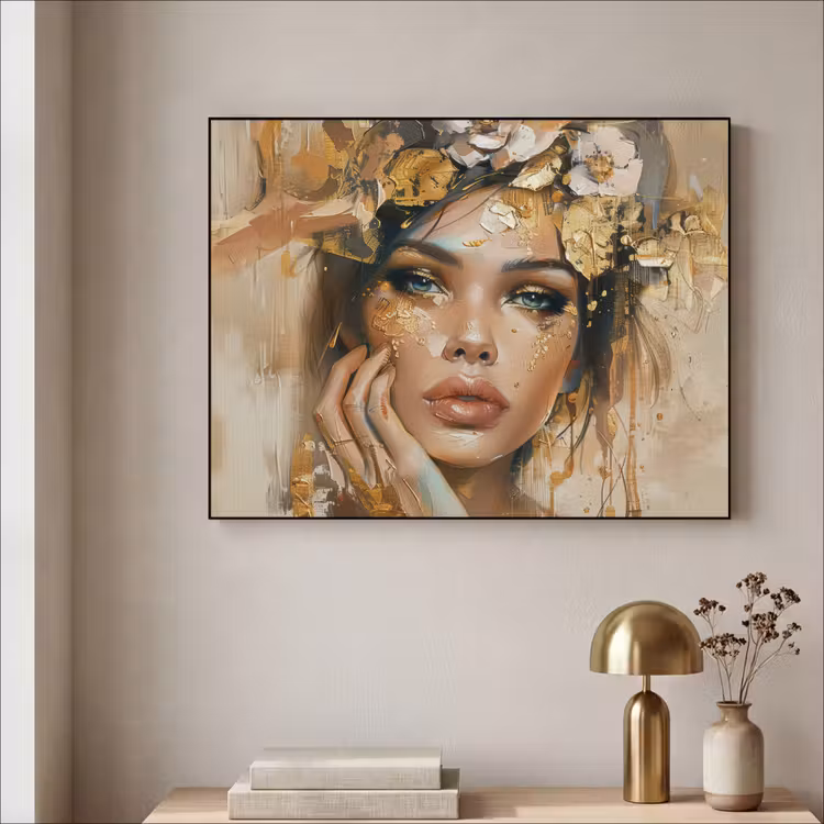 Art Frame - Vrouw - Bloemen  - Goud - Portret — 3