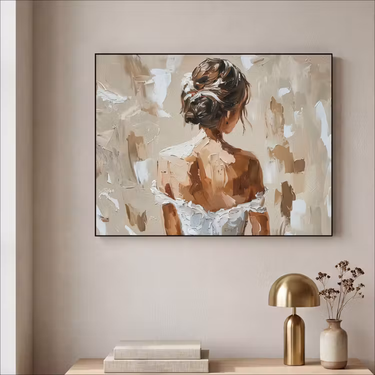 Art Frame - Vrouw - Verf - Abstract - Beige - Modern — 3