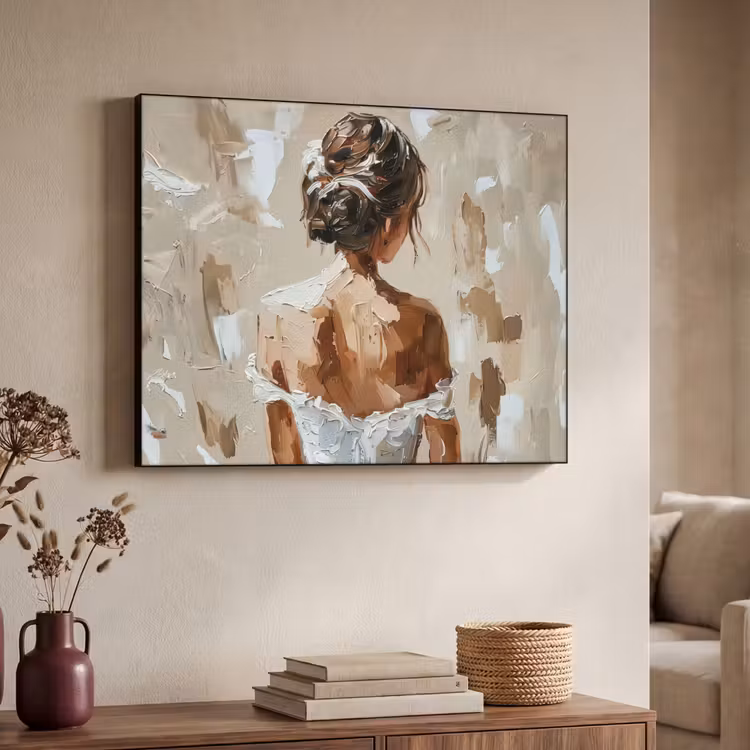 Art Frame - Vrouw - Verf - Abstract - Beige - Modern — 4
